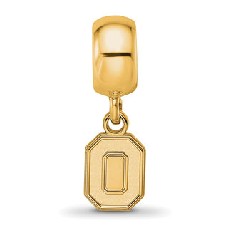 Sterling Silver Gold-plated LogoArt The Ohio State University Letter O Extra Small Dangle Bead Charm