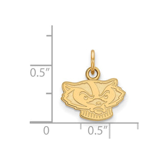 10k Gold LogoArt University of Wisconsin Badger Extra Small Pendant 1Y058UWI
