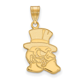 Sterling Silver Gold-plated LogoArt Wake Forest University Demon Deacon Large Pendant