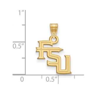 10k Gold LogoArt Florida State University F-S-U Small Pendant