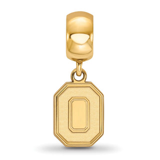 Sterling Silver Gold-plated LogoArt The Ohio State University Letter O Small Dangle Bead Charm