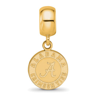 Sterling Silver Gold-plated LogoArt University of Alabama Crimson Tide Small Dangle Bead Charm
