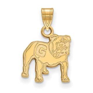 Sterling Silver Gold-plated LogoArt University of Georgia Bulldog Small Pendant GP059UGA