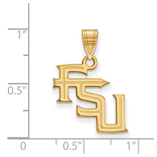 10k Gold LogoArt Florida State University F-S-U Medium Pendant