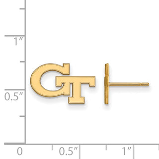 10k Gold LogoArt Georgia Institute of Technology G-T Extra Small Post Earrings