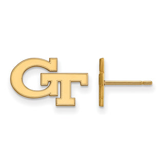 10k Gold LogoArt Georgia Institute of Technology G-T Extra Small Post Earrings