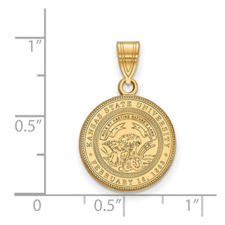 Sterling Silver Gold-plated LogoArt Kansas State University Medium Crest Pendant