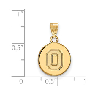 14k Gold LogoArt The Ohio State University Letter O Small Disc Pendant
