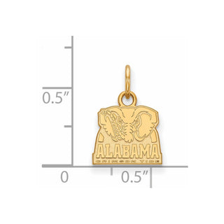 14k Gold LogoArt University of Alabama Elephant Extra Small Pendant