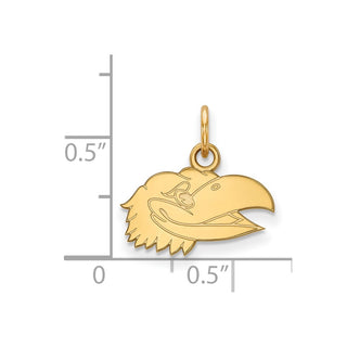 14k Gold LogoArt University of Kansas Jayhawk Extra Small Pendant 4Y060UKS