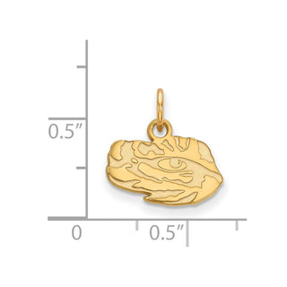 10k Gold LogoArt Louisiana State University Tiger Eye Extra Small Pendant