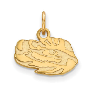 Sterling Silver Gold-plated LogoArt Louisiana State University Tiger Eye Extra Small Pendant