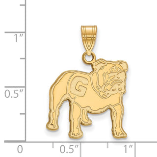 Sterling Silver Gold-plated LogoArt University of Georgia Bulldog Large Pendant GP061UGA