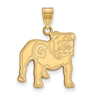 Sterling Silver Gold-plated LogoArt University of Georgia Bulldog Large Pendant GP061UGA