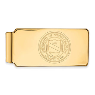 Sterling Silver Gold-plated LogoArt University of North Carolina Crest Money Clip