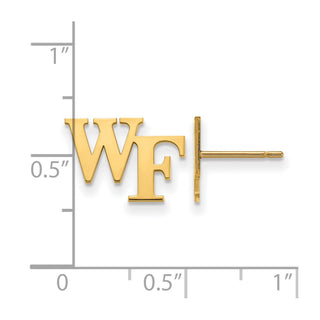 10k Gold LogoArt Wake Forest University W-F Extra Small Post Earrings