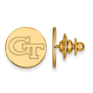 Sterling Silver Gold-plated LogoArt Georgia Institute of Technology G-T Lapel Pin