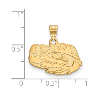10k Gold LogoArt Louisiana State University Tiger Eye Small Pendant