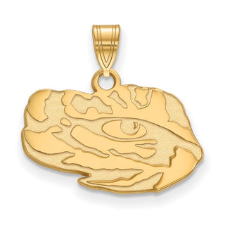 10k Gold LogoArt Louisiana State University Tiger Eye Small Pendant