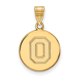 10k Gold LogoArt The Ohio State University Letter O Medium Disc Pendant