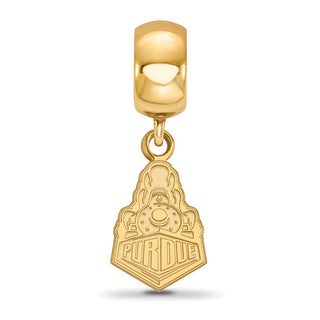 Sterling Silver Gold-plated LogoArt Purdue University Boilermakers Train Logo Small Dangle Bead Charm
