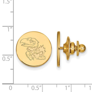 Sterling Silver Gold-plated LogoArt University of Kansas Jayhawk Lapel Pin GP062UKS