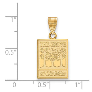 10k Gold LogoArt University of Mississippi The Grove at Ole Miss Medium Pendant