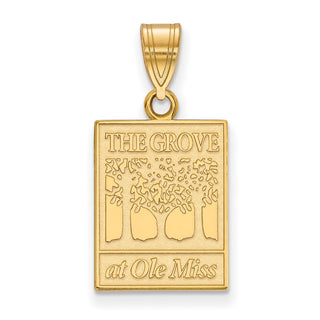 Sterling Silver Gold-plated LogoArt University of Mississippi The Grove at Ole Miss Medium Pendant