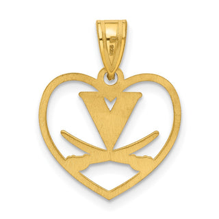 Sterling Silver Gold-plated LogoArt University of Virginia Heart Pendant