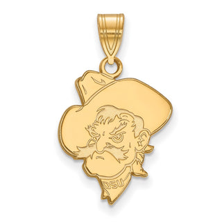 Sterling Silver Gold-plated LogoArt Oklahoma State University Cowboy Large Pendant GP063OKS