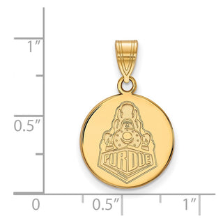Sterling Silver Gold-plated LogoArt Purdue University Boilermakers Train Logo Medium Disc Pendant