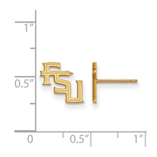 10k Gold LogoArt Florida State University F-S-U Extra Small Post Earrings
