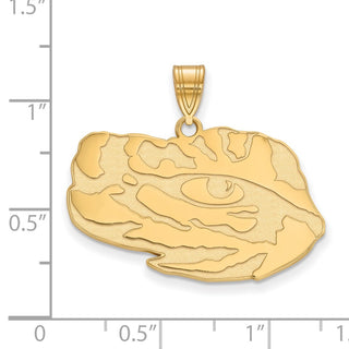 10k Gold LogoArt Louisiana State University Tiger Eye Large Pendant