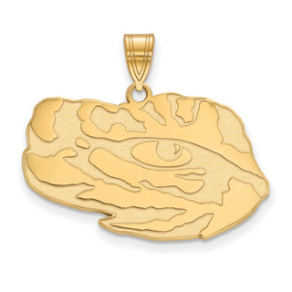10k Gold LogoArt Louisiana State University Tiger Eye Large Pendant