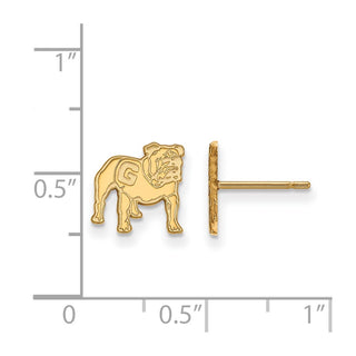 Sterling Silver Gold-plated LogoArt University of Georgia Bulldog Extra Small Post Earrings GP064UGA
