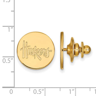 Sterling Silver Gold-plated LogoArt University of Nebraska Huskers Lapel Pin