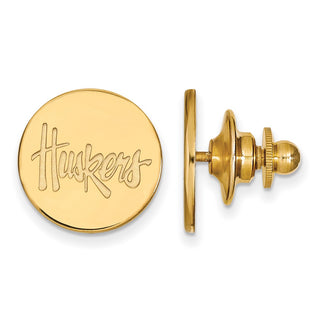Sterling Silver Gold-plated LogoArt University of Nebraska Huskers Lapel Pin