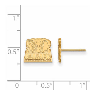 14k Gold LogoArt University of Alabama Elephant Extra Small Post Earrings