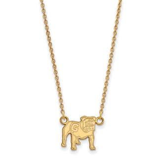 14k Gold LogoArt University of Georgia Bulldog Small Pendant 18 inch Necklace