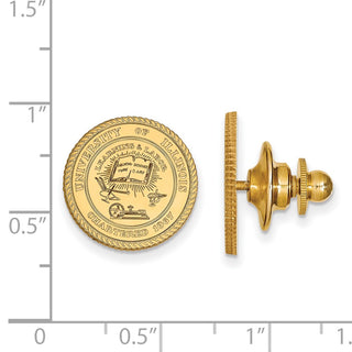 14k Gold LogoArt University of Illinois Crest Lapel Pin