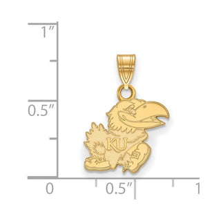14k Gold LogoArt University of Kansas Jayhawk Small Pendant 4Y066UKS