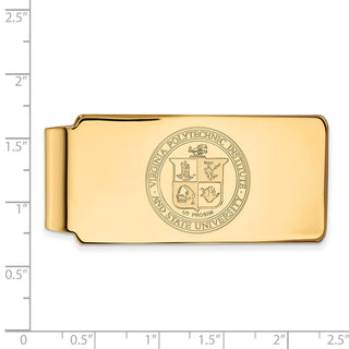 10k Gold LogoArt Virginia Tech Crest Money Clip