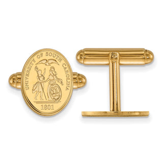 14k Gold LogoArt University of South Carolina Crest Cuff Links