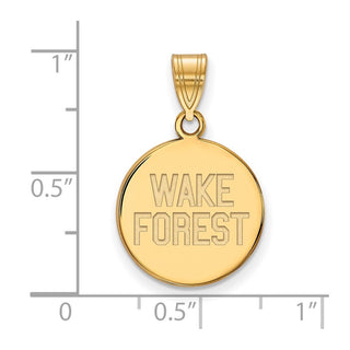 10k Gold LogoArt Wake Forest University W-F Deacon Medium Disc Pendant