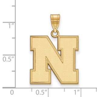 10k Gold LogoArt University of Nebraska Letter N Large Pendant