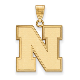 14k Gold LogoArt University of Nebraska Letter N Large Pendant