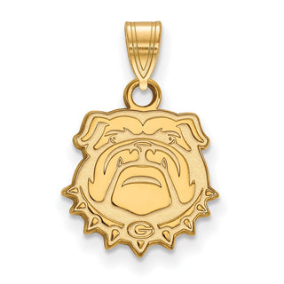 Sterling Silver Gold-plated LogoArt University of Georgia Bulldog Small Pendant GP070UGA