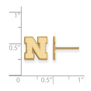 10k Gold LogoArt University of Nebraska Letter N Extra Small Post Earrings