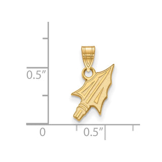 14k Gold LogoArt Florida State University Arrow Small Pendant