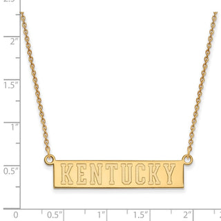 10k Gold LogoArt University of Kentucky Small Bar Pendant 18 inch Necklace